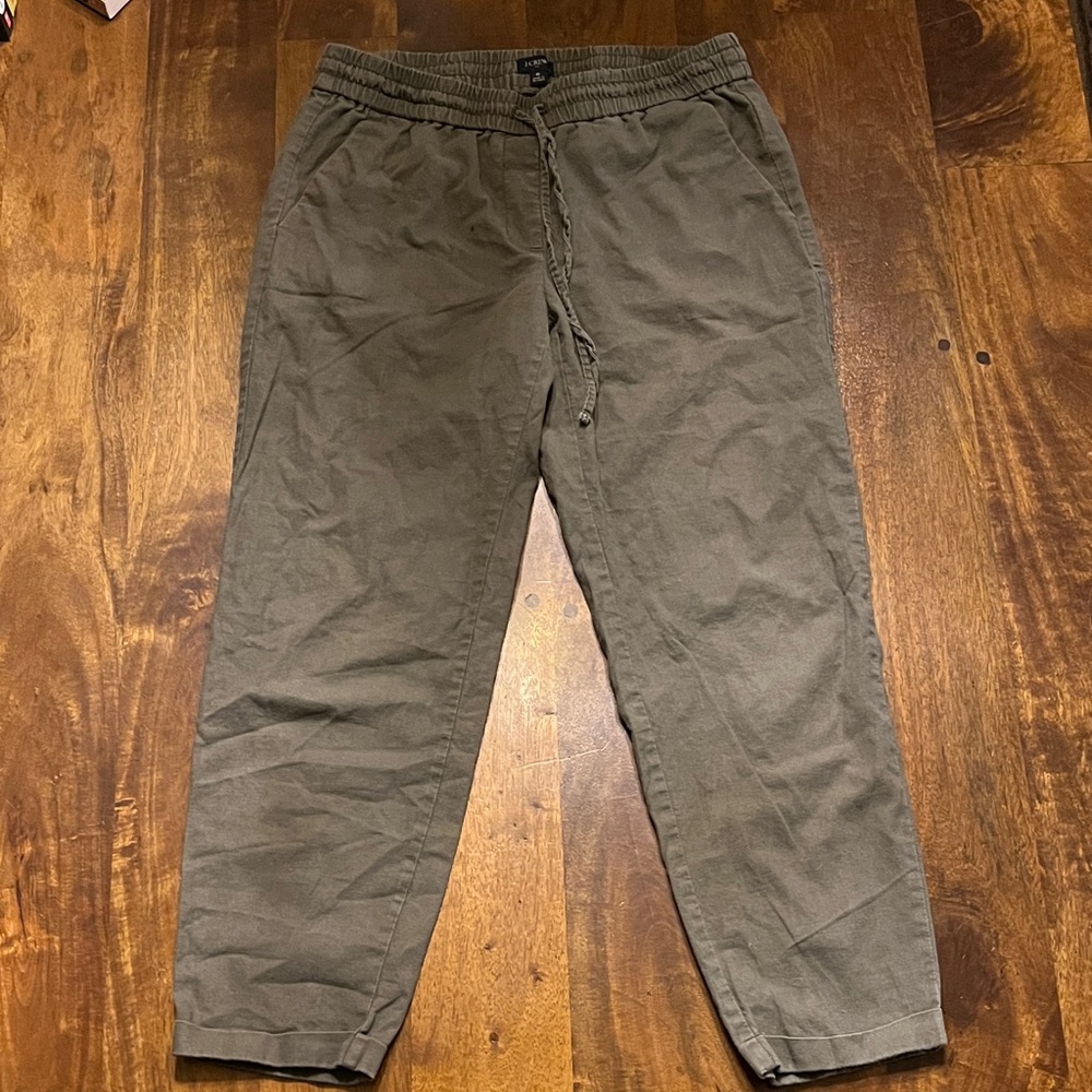 J. Crew Women’s Khaki Linen Pull-on Pants